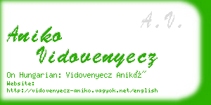 aniko vidovenyecz business card